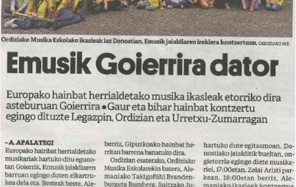 La sede de EMUSIK en Ordizia en los medios La sede de EMUSIK en Ordizia en los medios